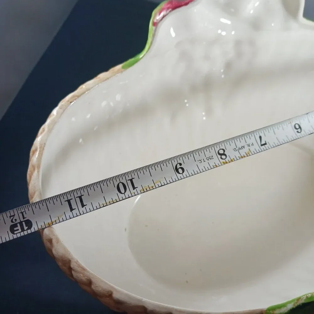 Vintage Italian Bassano Porcelain Fruit Basket Mojalica Style MCM
